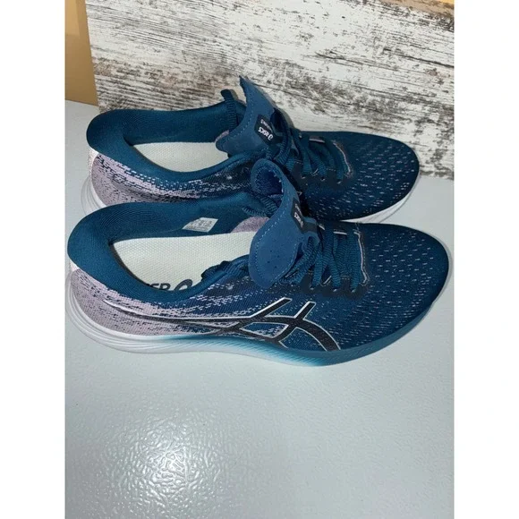 ASICS Evoride 3 Women's Running Shoes Blue Pink Lightweight Athletic Sneakers - Picture 14 of 16
